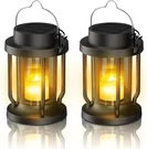 Solar Lantern 2 Pack Flickering Flame Lights Outdoor Waterproof Garden. Fixed Price $21.20.