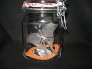 New Etched Luna Moth Glass Mason Cookie Storage Jar Canister. Fixed Price $9.99.