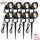 12V 7W Led Landscape Lights 3000K Garden Yard Outdoor Spotlight Lawn Lamps 8PCS. Fixed Price $72.17.