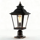 Post Light Outdoor 21'' Vintage Black Metal Lamp With Clear Glass Shade Fixture. Fixed Price $154.99.