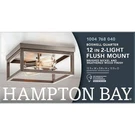 Hampton Bay Boswell Quarter 2-LIGHT Distressed Black Flush Mount Farmhouse. Fixed Price $60.00.