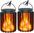 Solar Lanterns Outdoor Lights 2 Pack, Upgraded Flickering Black-. Fixed Price $24.84.