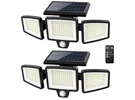 Solar Motion Sensor Light 2500 Lm Wireless Remote 3 Modes Waterproof Pack. Fixed Price $39.99.