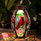 Starsoul Cardinal Solar Lantern Waterproof Metal Stained Glass Garden. Fixed Price $39.99.