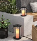 10 Metal And Glass Battery Led Outdoor Lantern Clear/black, Threshold. Fixed Price $21.47.