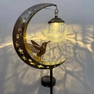 Solar Moon Hummingbird Garden Stake Light Glass Ball Outdoor Patio Decor. Fixed Price $24.99.