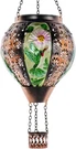 Hummingbird Hot Air Balloon Solar Lantern, Metal & Glass Flickering Flame Light. Fixed Price $40.42.