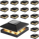 Solar Post Cap Lights Outdoor 16-PACK, Black Waterproof Powered Deck Fence. Fixed Price $106.41.