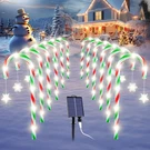 Candy Cane Lights Outdoor Pathway Christmas Decorations, 12 Pack Green Red White. Fixed Price $54.19.