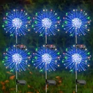 Yaafen Solar Garden Lights Outdoor, 6 Pack 120 Led Twinkling Firework. Fixed Price $67.60.