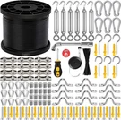 246FT Black Vinyl Coated 304 Stainless Steel Wire Rope Cable Kit Heavy Duty Ou. Fixed Price $94.23.