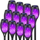 Purple Halloween Led Solar Torch Lights, 12-PACK Flickering Flame Waterproof. Fixed Price $89.58.
