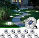Miqia 12-PACK Solar Disk Lights, Led Waterproof Outdoor Pathway. Fixed Price $33.99.