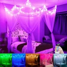 White Canopy With Star Lights Girls Bedroom, 8 Corners Post Hanging Princ.... Fixed Price $61.75.