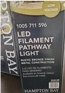 Hampton Bay Led Filament Pathway Outdoor Light Low Voltage Rustic Bronze 12 Avai. Fixed Price $60.00.