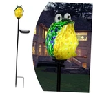 Solar Frog Garden Stake Lights Hand Blown Glass Decorative Pathway. Fixed Price $41.27.