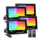 Upgraded Led Flood Light Outdoor 25W 4 Pack,diy Color Changing Rgb Party Ligh.... Fixed Price $84.71.