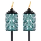 2-PACK Topaz Blue Glass Torches 65" Outdoor Decorative For Patio. Fixed Price $62.63.
