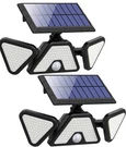 Zookki Solar Lights Outdoor Waterproof, 180 Led 3 Heads 2 Pack - Black. Fixed Price $35.99.