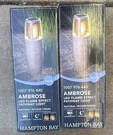 Lot Of 2 Hampton Bay Ambrose Natural Wicker Solar Flicker Flame Bollard New. Fixed Price $44.98.