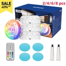 2/4/8 Pack Led Pool Lights Rgb Underwater Submersible Swimming Remote. Fixed Price $69.99.