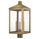 Livex Nyack 3 Light Outdoor Post Top Lantern In Antique Brass 20586-01. Fixed Price $651.96.