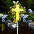 Yjfwal 1 Pack Solar Flowers Cross Garden Stake Lights, Yard Ceme.... Fixed Price $37.39.