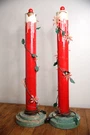 Vintage Christmas Candlestick Lights Yard Lamps Holiday Decoration Antique Red. Fixed Price $150.00.