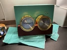 Portfolio Tiffany & Co. Ship Clock Barometer Set W/box Mahogany Base Works. Fixed Price $500.00.