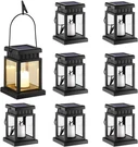 Solar Hanging Lantern 8 Pack Warm White Candle Effect Garden Stake Gigalumi Lawn. Fixed Price $74.99.