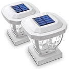 2-PACK Home Zone Solar Post Cap Lights Decorative Glass Led Outdoor 4X4 White. Fixed Price $29.99.