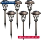 Gigalumi 6 Pack Solar Pathway Lights Outdoor, Metal Glass & Abs Landscape. Fixed Price $49.98.
