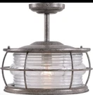Kenroy 90954FL Beacon 1 Light Convertible Flush/semi With Gray Finish. Fixed Price $79.95.