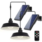 Ivsuntek Solar Powered Led Pendant Lights With Plastic Lampshade, Black. Fixed Price $42.99.