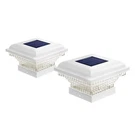 Home Zone 2-PACK Solar Post Cap Lights 12 Lm Outdoor Fit 4X4 X3.5 White. Fixed Price $24.99.