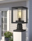 Emliviar Post Lights Outdoor Fixture, 1-LIGHT Lamp Lantern, Black Finish. Fixed Price $65.00.