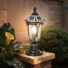 Solar Post Cap Lights With Remote - Waterproof Black Pillar Lanterns. Fixed Price $133.99.