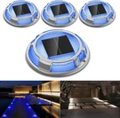 Solar Driveway Lights Dock 4 Pack, Blue & Cool White. Fixed Price $51.46.