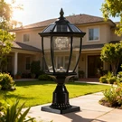 20" Outdoor Solar Post Light Garden Pillar Lamp Fixture Dusk To Dawn With Remote. Fixed Price $99.99.
