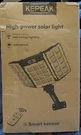 Kepeak Solar Led Flood Light Outdoor Wall Mount, Remote, Motion Sensor. Fixed Price $50.00.