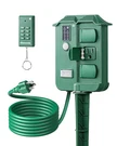 Outdoor Power Stake Timer Waterproof, 100FT Wireless Remote Control, 6 Grounded. Fixed Price $29.79.