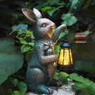 Solar Garden Statues -rabbit Lantern Outdoor Handmade Resin With Led Ligh. Fixed Price $50.04.