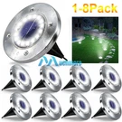1 8PACK Solar In-ground Lights Outdoor Buried Lamps Disk Led Lawn Pathway Garden. Fixed Price $43.99.