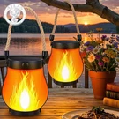 2 Pack Solar Flame Lights Flickering Hanging Lanterns Outdoor, W. Fixed Price $42.17.