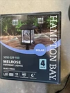 Hampton Bay Melrose 4 Pk. Pathway Lights Solar Led Black 1010029150 Dusk. Fixed Price $26.44.