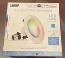Feit ELECTRIC4 In. Integrated Led White Wi-fi Smart Recessed Light Trim Rgbw 4PK. Fixed Price $64.95.