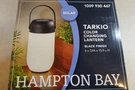 Hampton Bay 23445 Tarkio Matte Black Led Solar Lantern, Color Changing. Fixed Price $19.95.