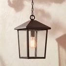 John Timberland Westmont 15 3/4" High Sand Black Outdoor Hanging Light. Fixed Price $199.99.