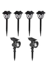 New Portfolio 6 Pc Landscape Lighting Black Solar Integrated Led Path Kit. Fixed Price $27.95.