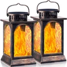Solar Lantern 2 Pack Flickering Flame Heavy Duty Waterproof Bronze Tomcare Metal. Fixed Price $74.99.